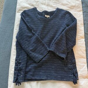Madewell Navy and White Striped Top